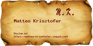 Mattes Krisztofer névjegykártya